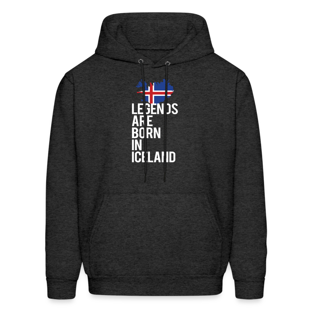 Legends are born in Iceland Men's Hoodie - charcoal grey