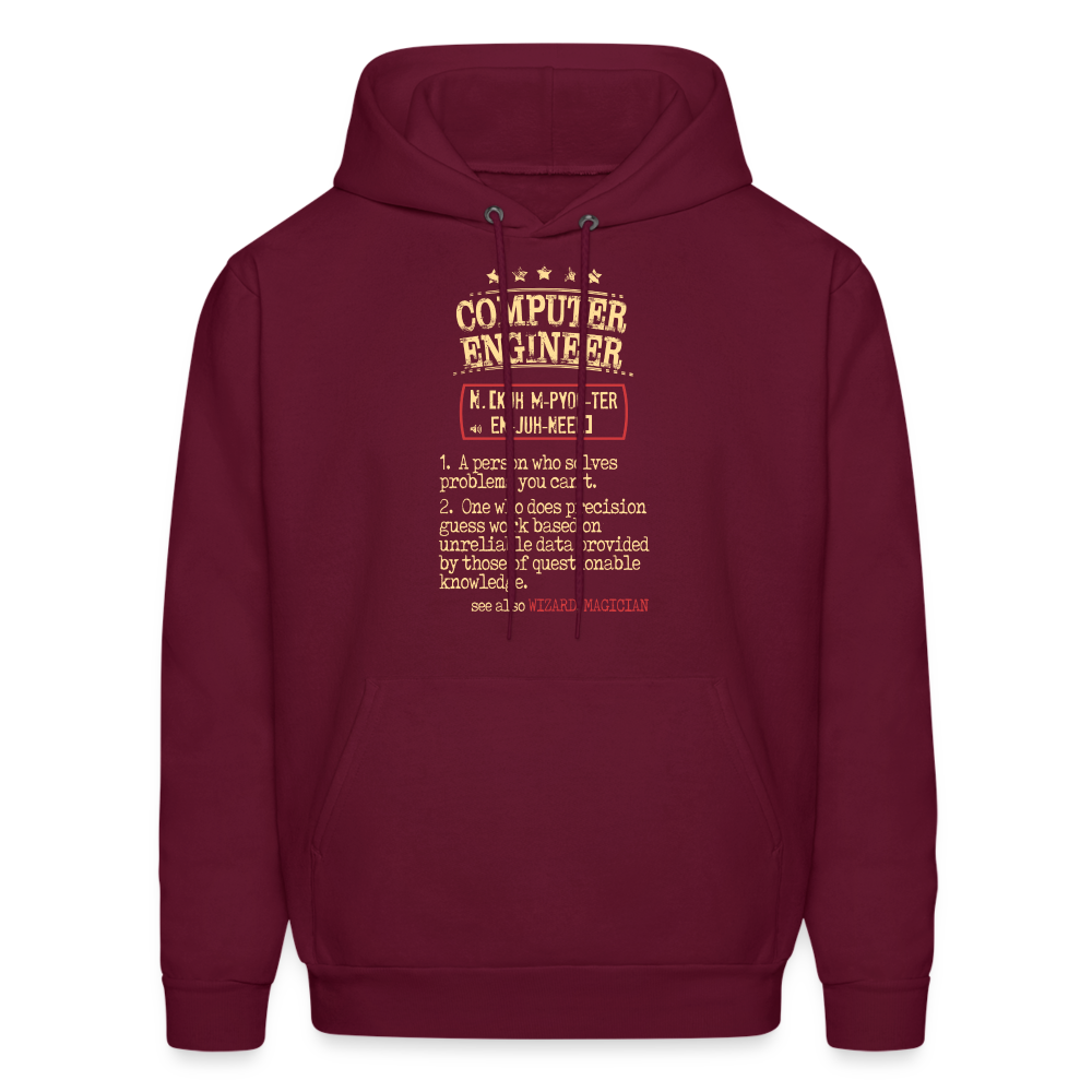 K00800   Computer Engineer Hoodie - Computer Engineer see also WIZARD, MAGICIAN, Computer Engineer Gift - burgundy