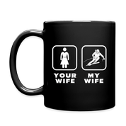 V00363 Skiing Your wife My wife Gift, Christmas, Birthday Present for the best Wife Black Mug - black