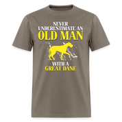 K00694 Great dane Gift, Never underestimate an old man with a Great dane, Grandpa tee, Unisex T-shirt, Grandfather gift, Grandfather t-shirt - safari