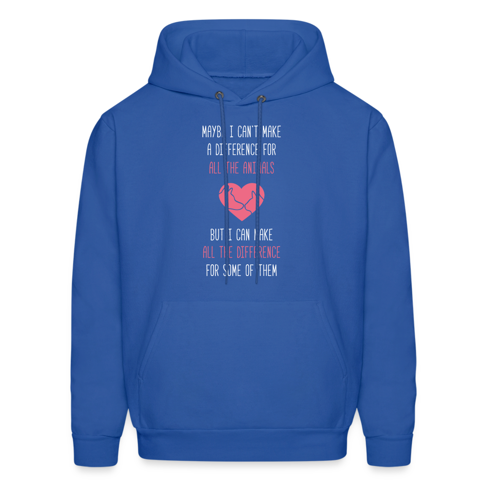 Maybe I can't make a difference for all the animals, but I can make all the difference for some of them S00058 Men's Hoodie - royal blue