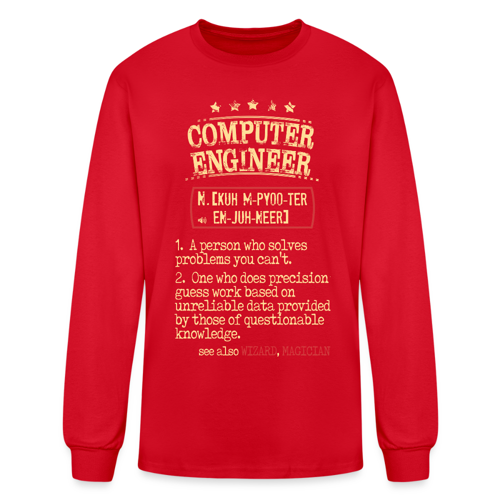 K00800 Computer Engineer crewneck - Computer Engineer see also WIZARD, MAGICIAN, - red