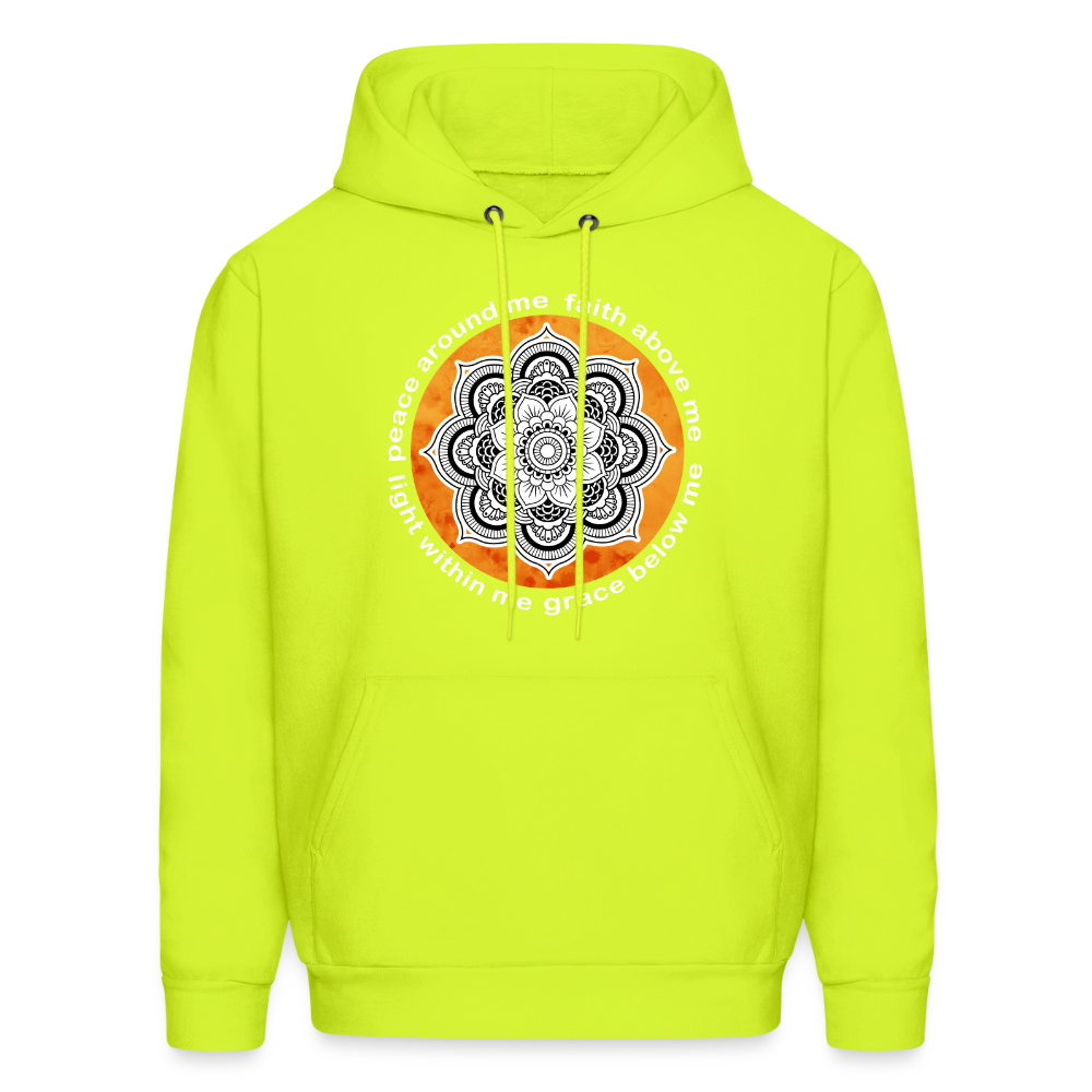 Buddhist Hoodie - Peace around me, face above me, light within me, grace below me Crewneck Gift - safety green