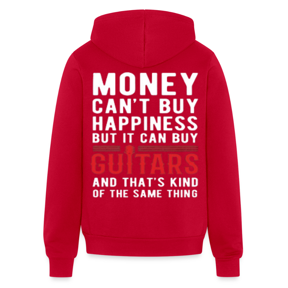 S00312 Money can't buy happiness, but it can buy guitars and that's kind of the same thing Unisex Full Zip Hoodie - red