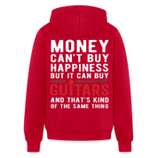 S00312 Money can't buy happiness, but it can buy guitars and that's kind of the same thing Unisex Full Zip Hoodie - red