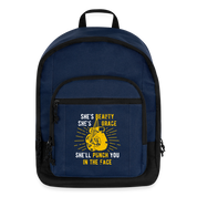 She's beauty, she's grace, she'll punch you in the face Backpack - navy