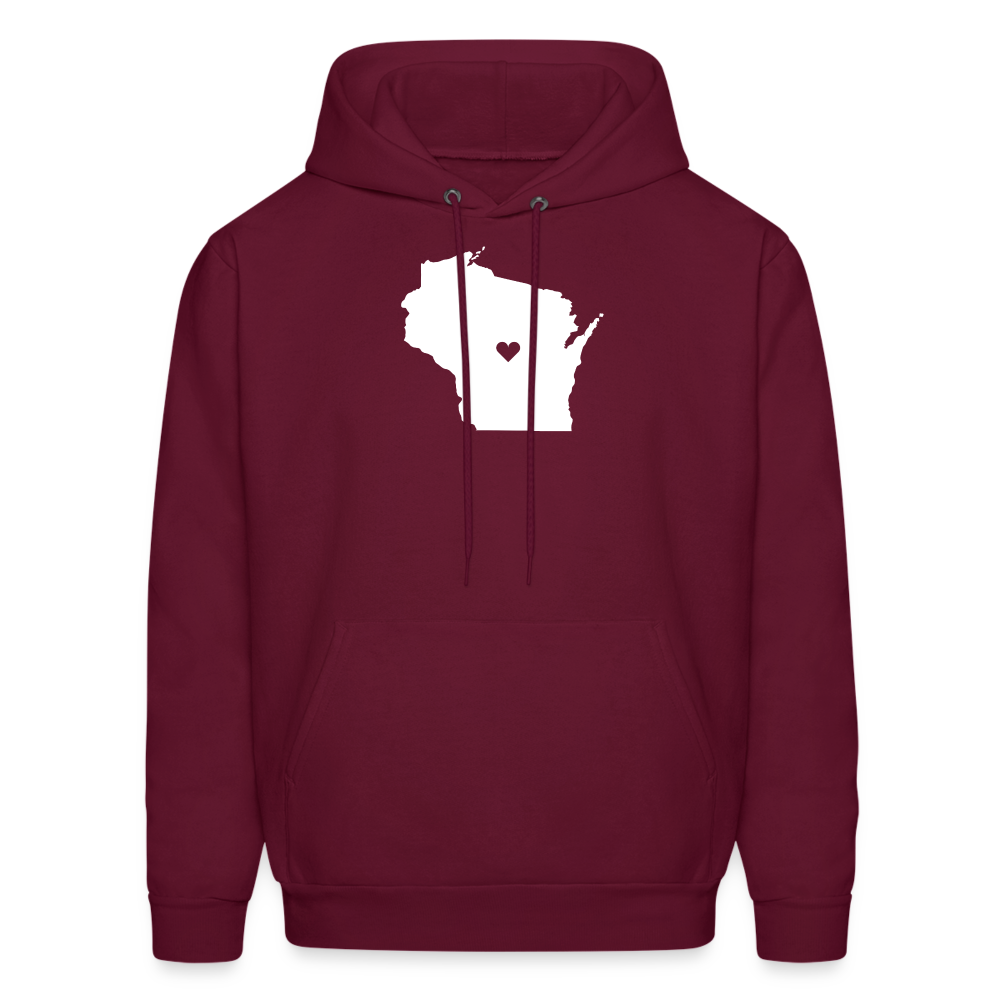 S00049Wisconsin - Love Men's Hoodie - burgundy