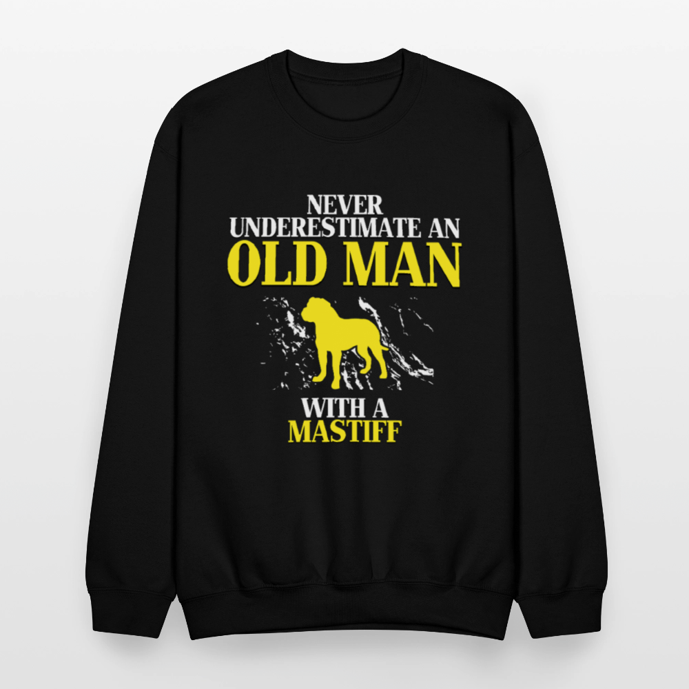 K00700   Never underestimate an old man with a Mastiff, Father's Day Gift Crewneck Black - black