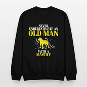 K00700   Never underestimate an old man with a Mastiff, Father's Day Gift Crewneck Black - black