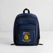 She's beauty, she's grace, she'll punch you in the face Backpack - navy