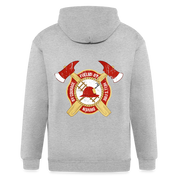 S00588 Fueled by hell's fire, driven by courage Unisex Zip Hoodie Firefighter Gift - heather gray
