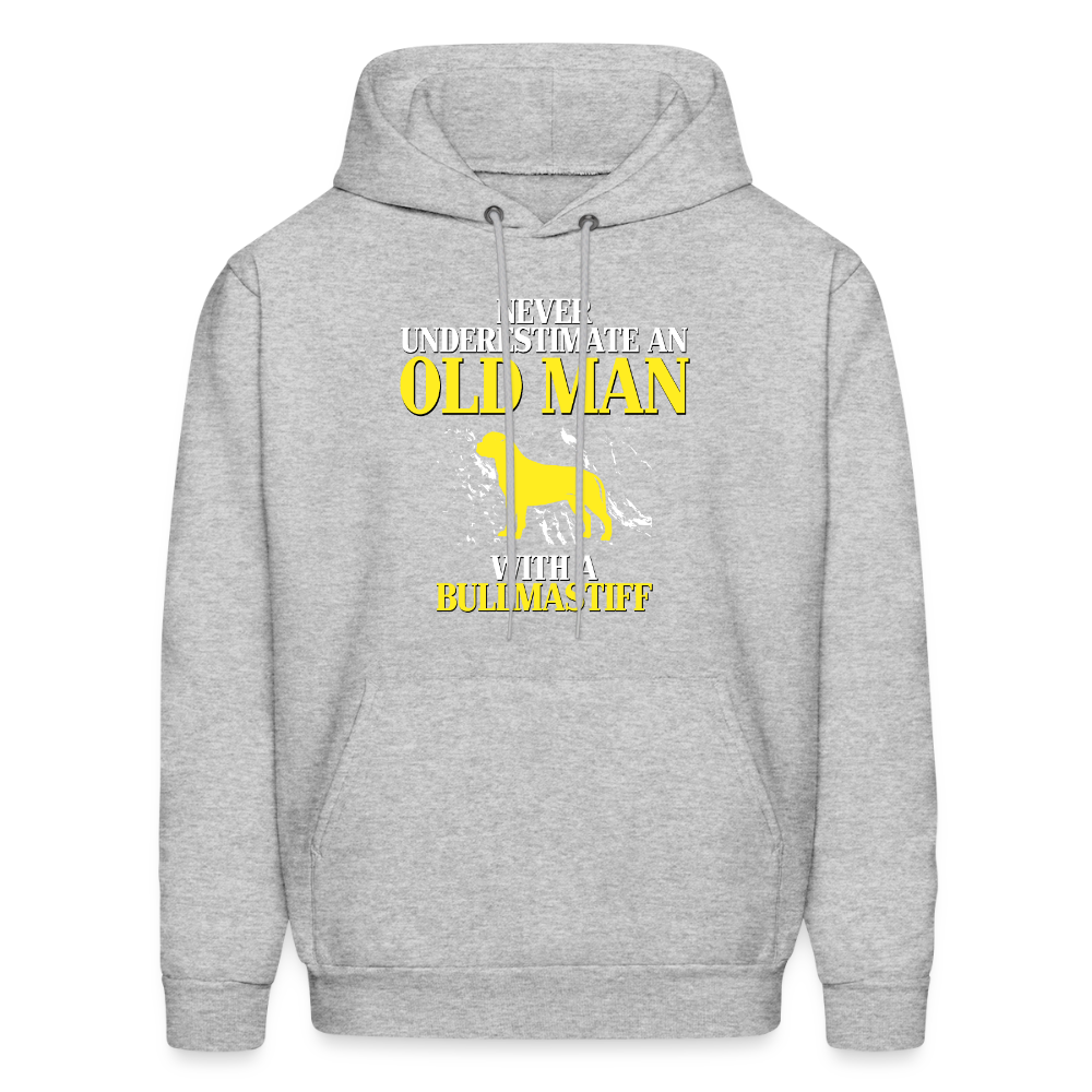 Never underestimate an old man with a Bullmastiff Unisex Hoodie - heather gray