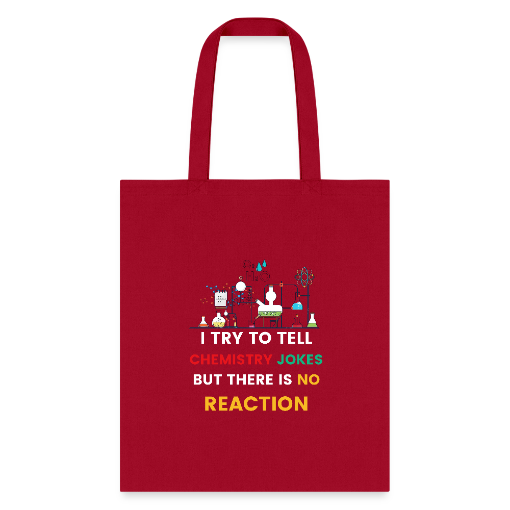 Chemistry jokes tote bag new design 2025 - red
