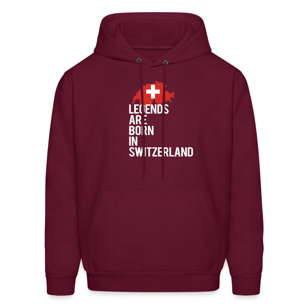 Legends are born in Switzerland Unisex Hoodie - burgundy