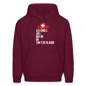 Legends are born in Switzerland Unisex Hoodie - burgundy