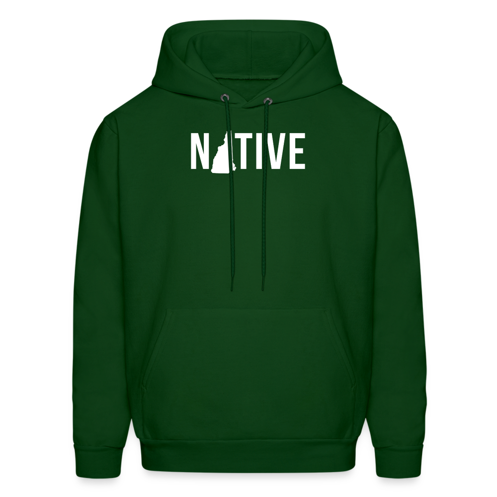S00029 New Hampshire- Native Men's Hoodie - forest green