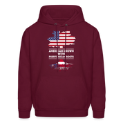 S00375  Puerto Rican Roots Hoodie - American Grown with puerto rican roots Men's Hoodie - burgundy