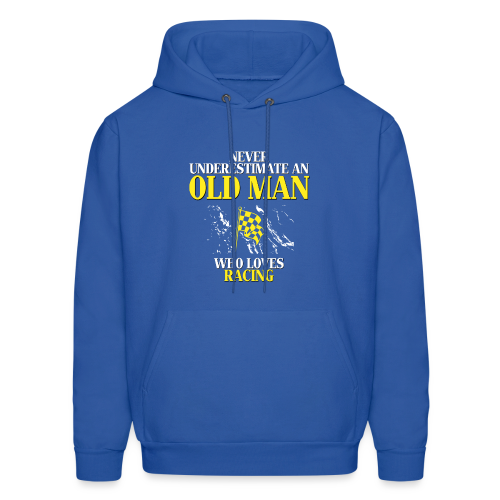 Never underestimate an old man who loves racing Unisex Hoodie - royal blue