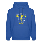 Never underestimate an old man who loves racing Unisex Hoodie - royal blue