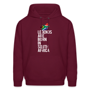 Legends are born in South Africa Unisex Hoodie - burgundy