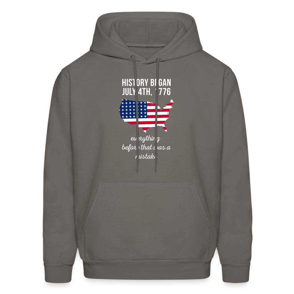Patriot History began July 4th, 1776, everything before that was a mistake  S00055 Men's Hoodie - asphalt gray