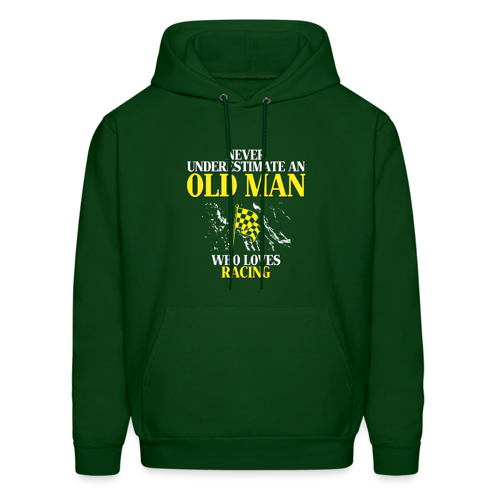 Never underestimate an old man who loves racing Unisex Hoodie - forest green