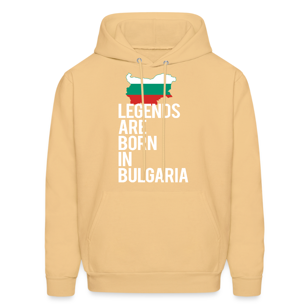 K00414    Bulgaria Hoodie - Legends are born in Bulgaria, Bulgarian Men's Hoodie - light gold 