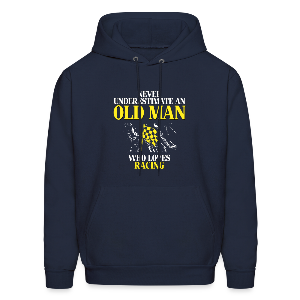 Never underestimate an old man who loves racing Unisex Hoodie - navy