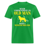 K00707  Personalizable Newfoundland Gift, Never underestimate an old man with a Newfoundland, Grandpa t Unisex Classic T-Shirt - bright green