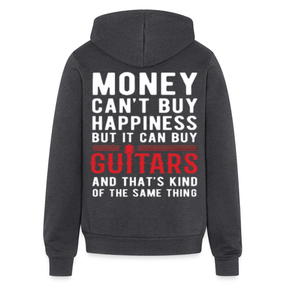 S00312 Money can't buy happiness, but it can buy guitars and that's kind of the same thing Unisex Full Zip Hoodie - charcoal grey
