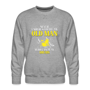 Never underestimate an old man who can play drums Crewneck - heather grey