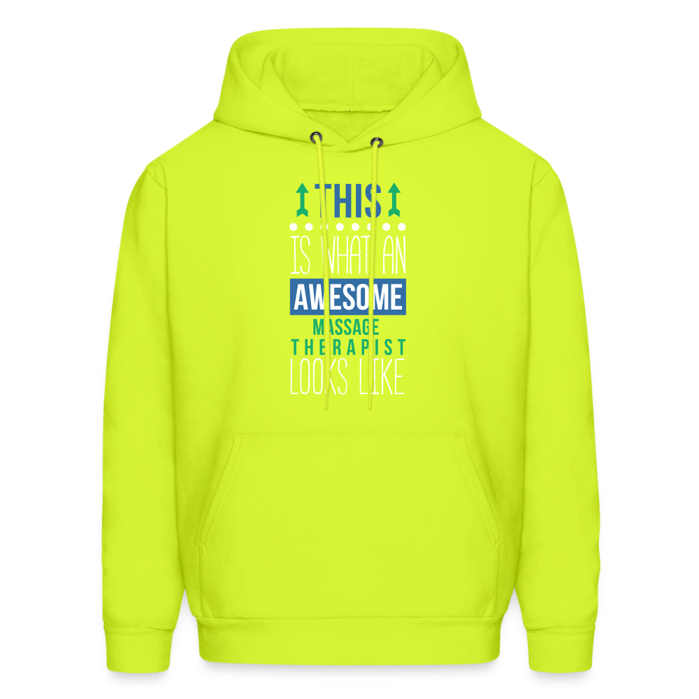 This is what an awesome Massage Therapist looks like S00079 Men's Hoodie - safety green