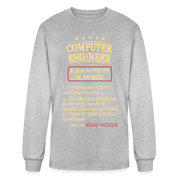 K00800 Computer Engineer crewneck - Computer Engineer see also WIZARD, MAGICIAN, - heather gray
