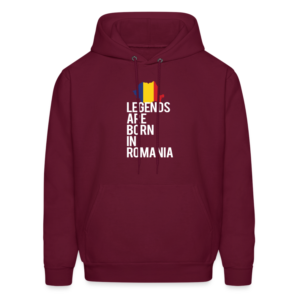Legends are born in Romania Men's Hoodie - burgundy