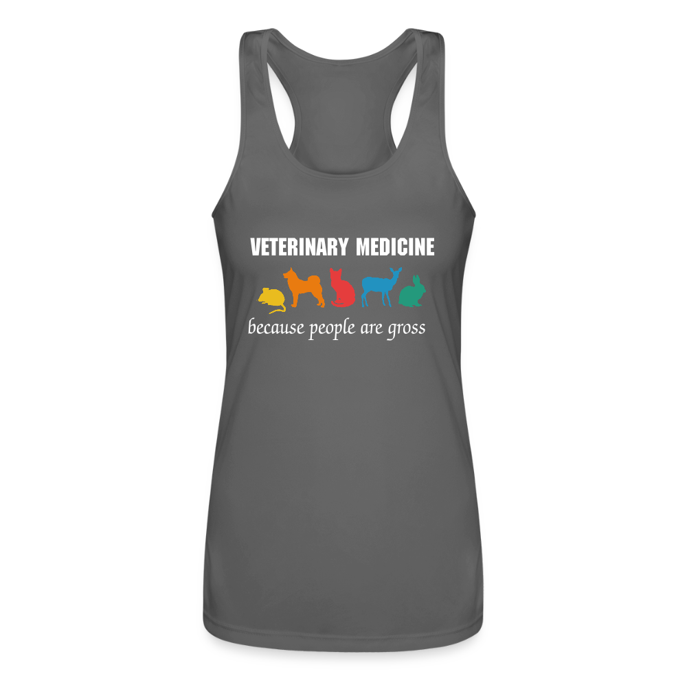 S00747 Tank Top Veterinary medicine Women’s Performance Racerback Tank Top - charcoal