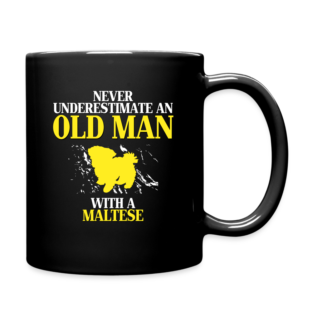 Grandpa with Maltese Full Color Mug - black