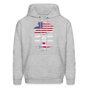 S00375  Puerto Rican Roots Hoodie - American Grown with puerto rican roots Men's Hoodie - heather gray