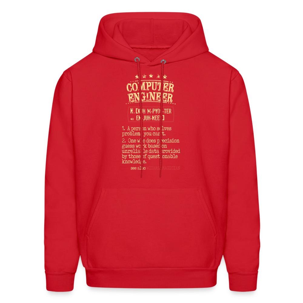 K00800   Computer Engineer Hoodie - Computer Engineer see also WIZARD, MAGICIAN, Computer Engineer Gift - red