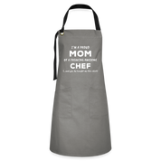 P01466 I'm a proud MOM of a freaking awesome Chef (She)   Artisan Apron - gray/black