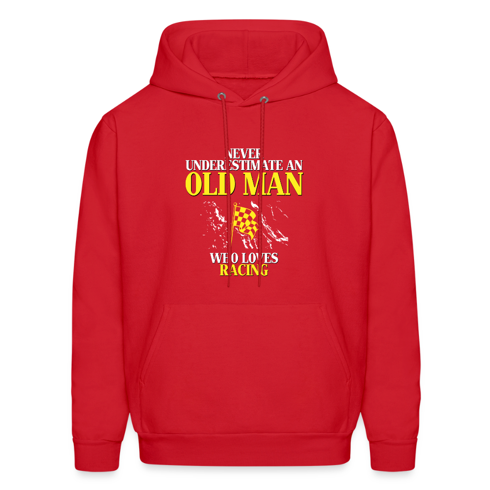 Never underestimate an old man who loves racing Unisex Hoodie - red