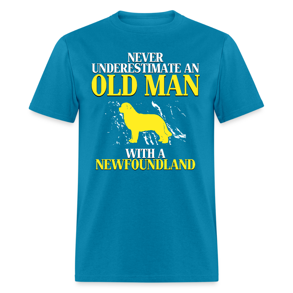 K00707  Personalizable Newfoundland Gift, Never underestimate an old man with a Newfoundland, Grandpa t Unisex Classic T-Shirt - turquoise
