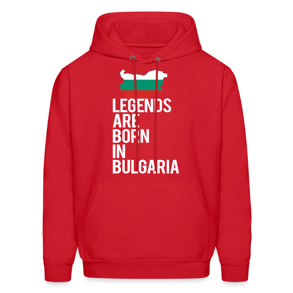 K00414    Bulgaria Hoodie - Legends are born in Bulgaria, Bulgarian Men's Hoodie - red