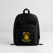 She's beauty, she's grace, she'll punch you in the face Backpack - black