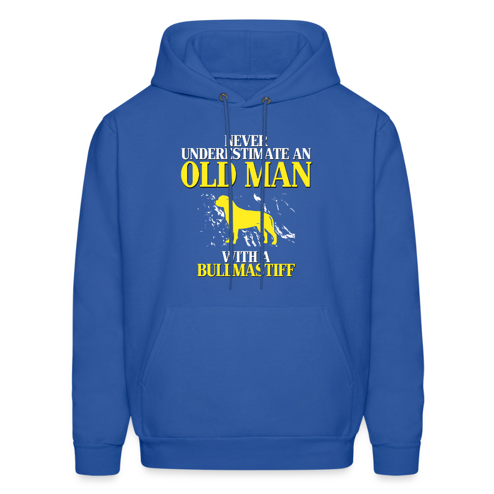 Never underestimate an old man with a Bullmastiff Unisex Hoodie - royal blue