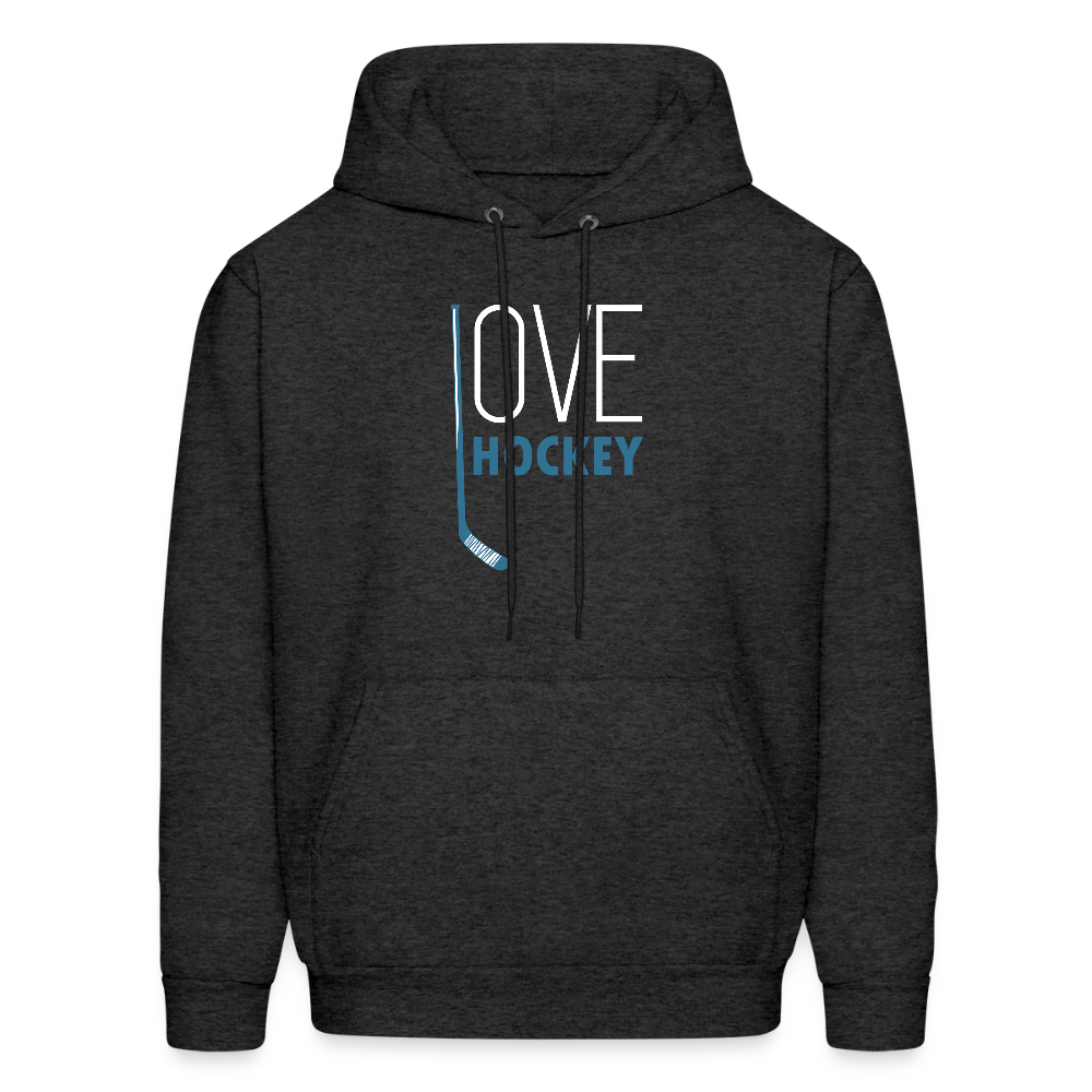Love Hockey Hoodie S00294 - charcoal grey