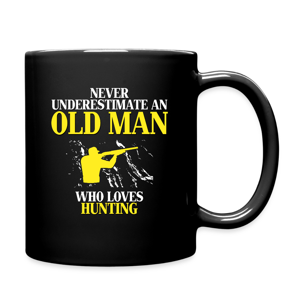K00730 Old man who loves Hunting Gift, Papa Gift, Grandpa Gift, Mug for Gramps Mug Papa Present, Dog Lover, Christmas gift, Father's day - black