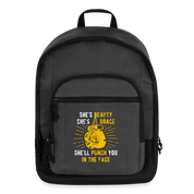 She's beauty, she's grace, she'll punch you in the face Backpack - charcoal grey