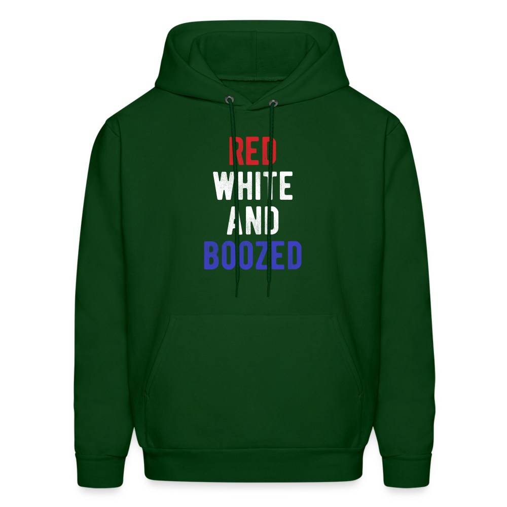 Patriot Red white and boozed  S00051 Men's Hoodie - forest green