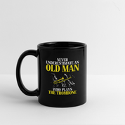 K00756 Old man who loves Trombone Gift, Papa Gift, Grandpa Gift, Mug for Gramps Mug Papa Present, Dog Lover, Christmas gift, Father's day - black