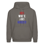 Patriot Red white and boozed  S00051 Men's Hoodie - asphalt gray